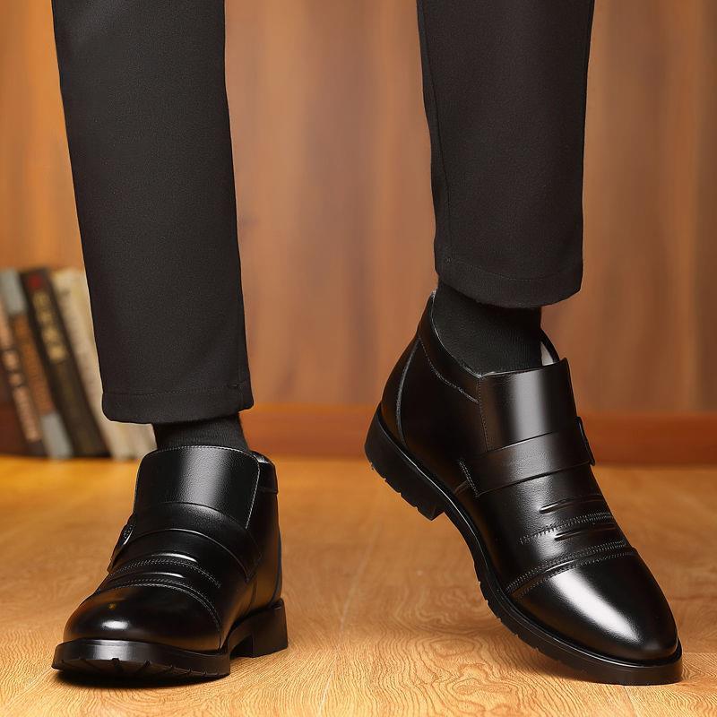 Модные новые модные мужские зимние ботинки Casua High-top мужские хлопковые кожаные ботинки теплые и бархатные папины ботинки