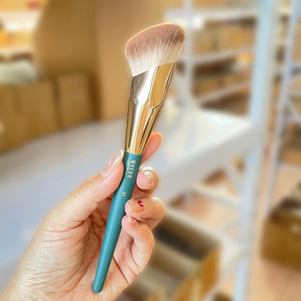 Набор кистей для макияжа wycon 01 Мягкая основа 02 Консилер 03 Пудра для щек 04 Тени для век 05 Плоские короткие косметические кисти для теней для век