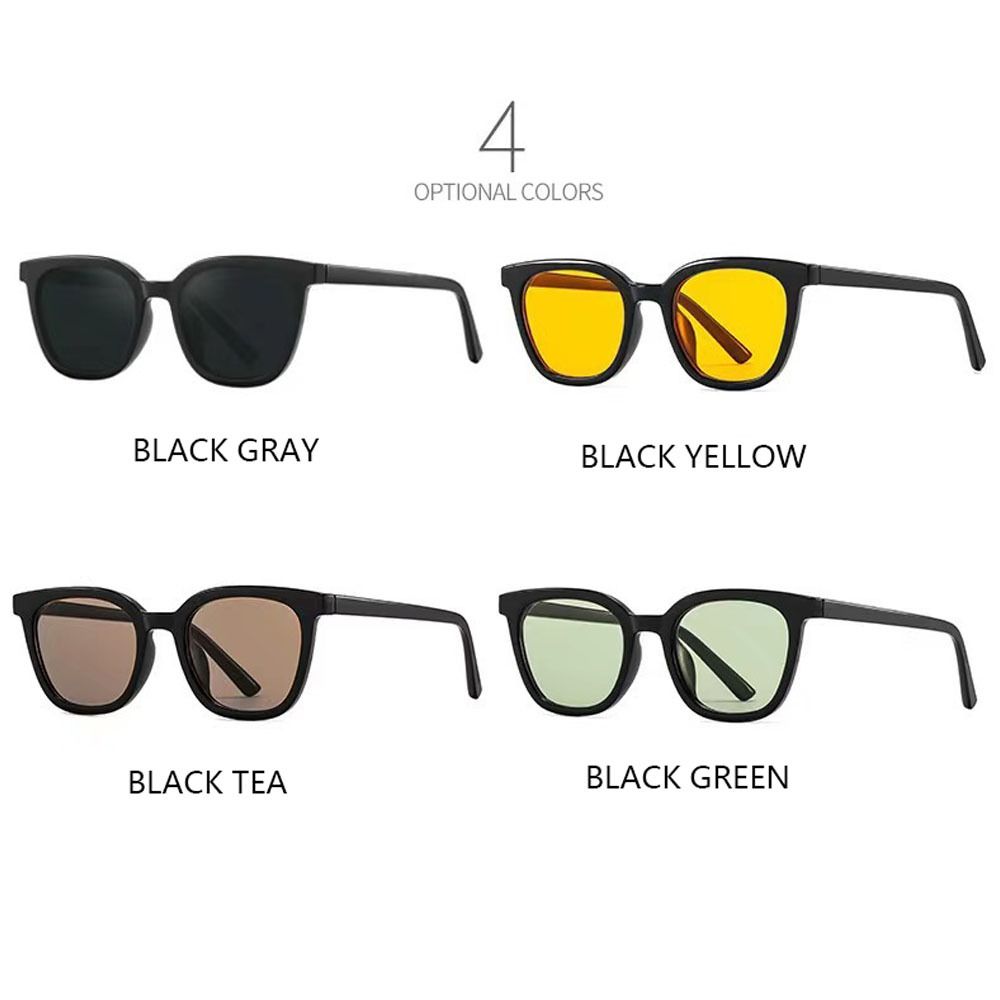 Sun-Protective Black Frame Sunglasses Street Photos Black Shades Glasses for women man