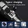 2000M Spotlight LED Flashlight 80W White Laser High Power Flashlight USB Recharge Powerful Torch Lantern Hand Lamp
