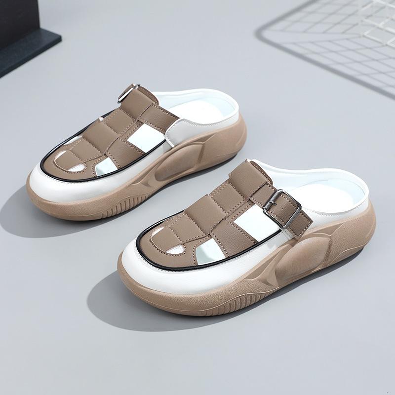 Дизайнерские летние новые женские сандалии, модные, толстые, с закрытым носком, легкие, нескользящие, повседневные туфли, универсальные, Tenis De Mujer