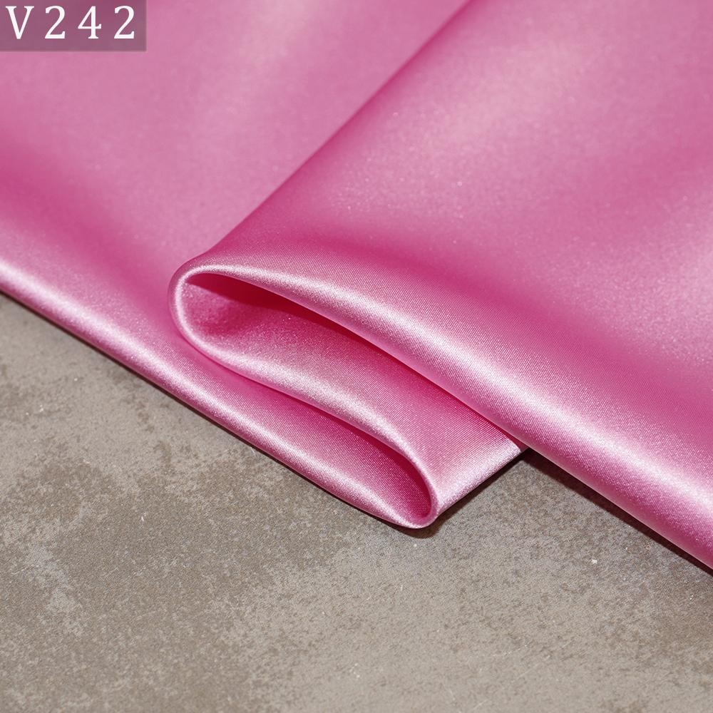 HYSK Natural Genuine Pure 100% Silk Crepe Satin Fabric Silk China Duchess Plain Brown by Meter for Dress Bedding Wedding
