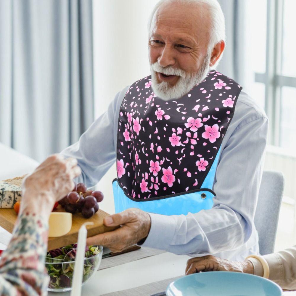 Нагрудник для взрослых с принтом, водонепроницаемое полотенце для слюны, защита для одежды, фартук для еды во время еды