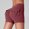 Women's High Waisted Pocket Sports Fitness Nude High Stretch Quick Dry Workwear Peach Butt Yoga Shorts