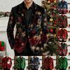 Men's Printing Corduroy Warm Pocket Suit Jacket Cardigan Men's Casual Suit
