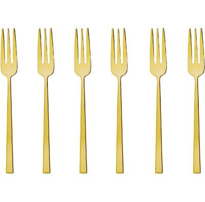 Набор вилок для торта Sambonet Rock, PVD золото, 6 шт (52762GA5)