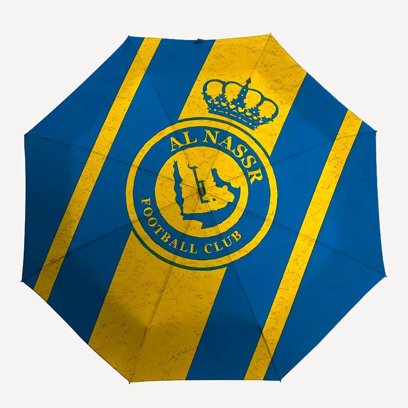Al Nassr, Football Club Automatic Opening and Closing, 8 rib Structure Portable Umbrella, Suitable for Men and Women in All Seasons Perfect