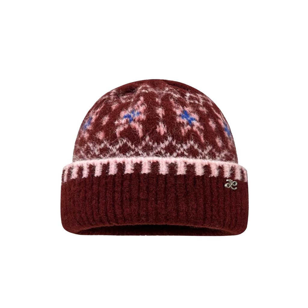 Big head circumference fashion versatile ear protection wool hat autumn and winter new retro jacquard Merad Fair Island knitted hat