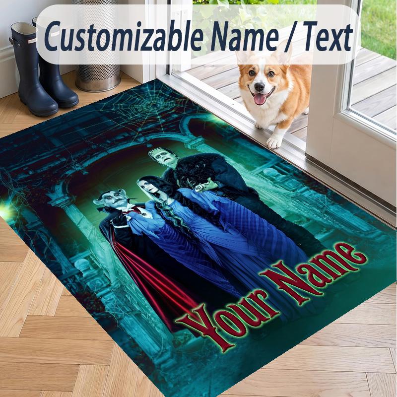 Custom Text The Munsters Pattern Floor Rug Soft Indoor Carpet Mat Living Room Bedroom
