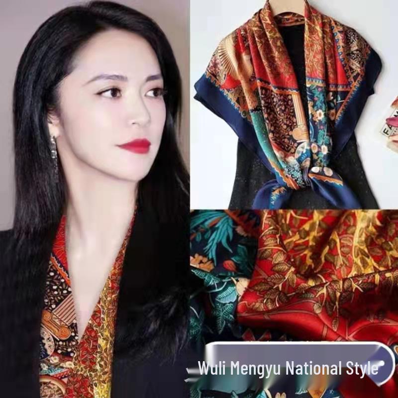 Новый женский шелковый шарф – Живопись «Тысячи миль рек и гор», шаль в китайском стиле, идеальный подарок на День матери.