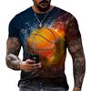 Men's Hip Hop T-shirt Short Sleeve Football Fantasy Print Fashion Street T-shirt