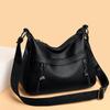 Large Capacity Middle-Aged Mother Bag Women's Multi-Layer Shoulder Bag Soft Leather Crossbody Bag Mobile Phone Bag