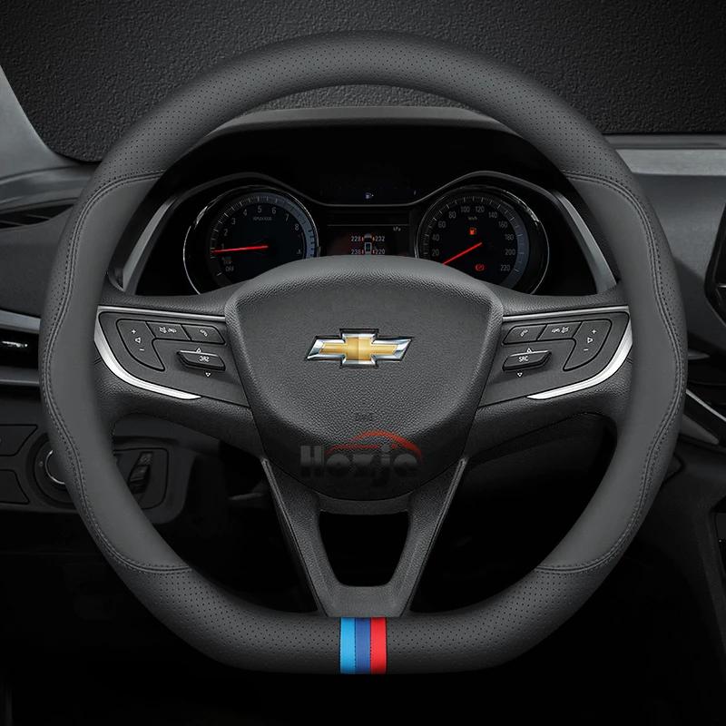 AABHO1 Leather Car Steering Wheel Cover for Chevrolet Chevy Malibu Spark tracker Cruze Sonic Camaro Equinox Volt Seeker Accessories