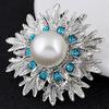 Breastpin Elegant Easy Matching Alloy Flower Faux Pearls Women Brooch Pin for Dating