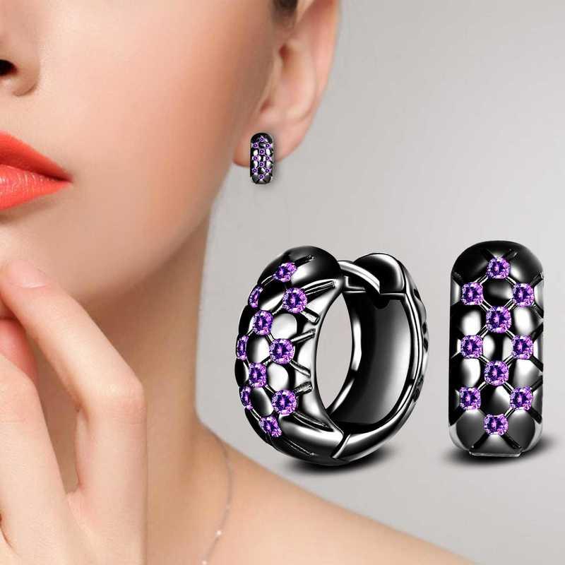 Sace Gems Classic Purple 3A Zircon Earrings for Women Wedding Party Gifts