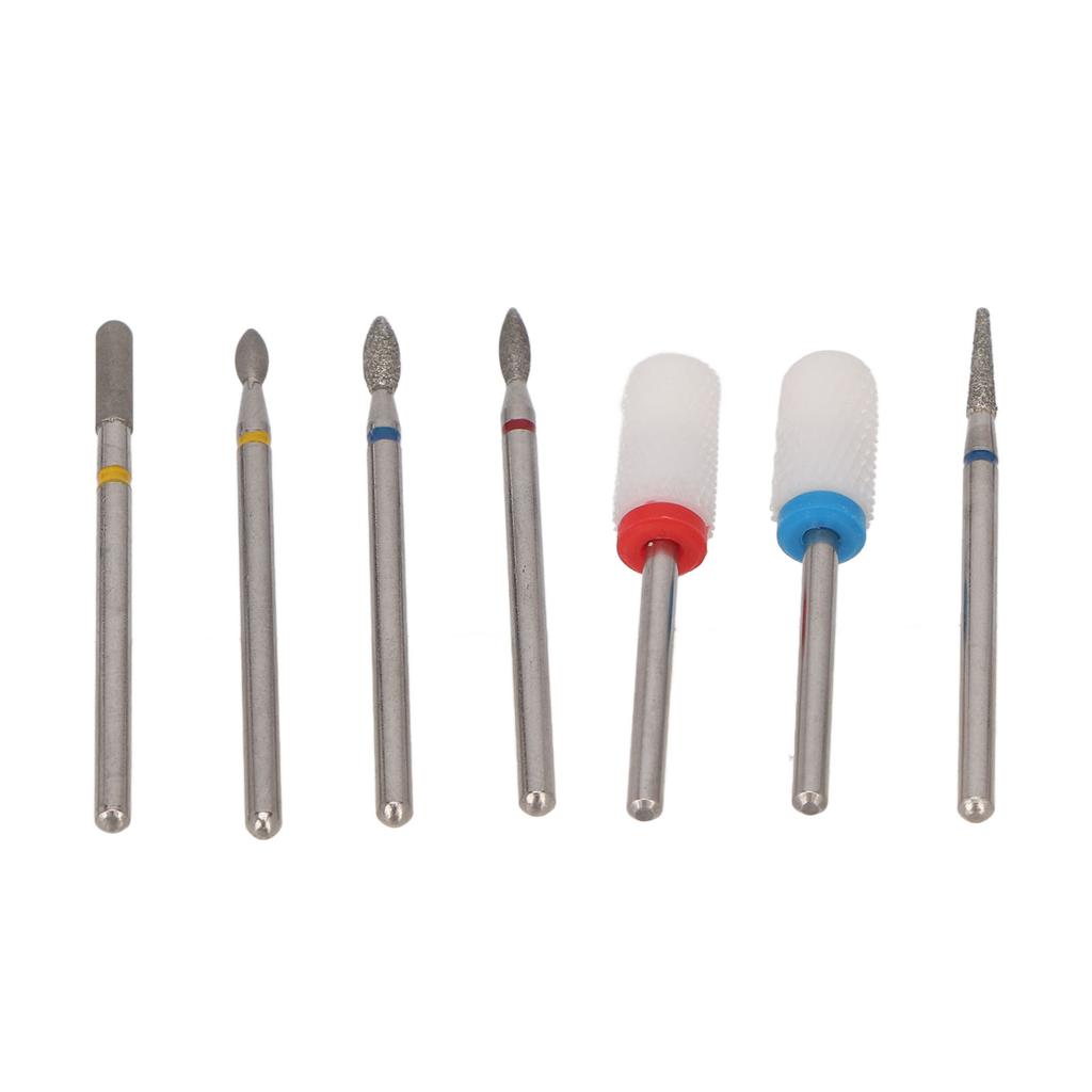 7pcs Nail Drill Bits Sets High Hardness Ceramic Tungsten Steel Nail Polish Gel Removal Manicure