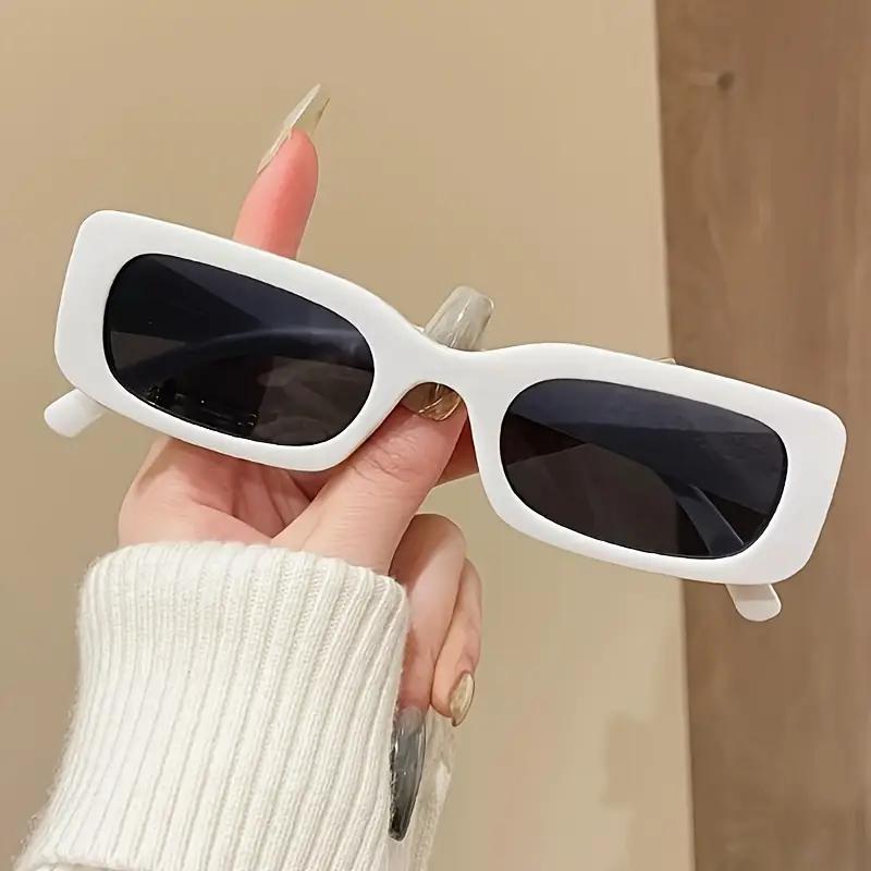 1Pc/2Pcs Stylish Rectangular Glasses Pc Lenses Vintage and Trendy Suitable for Beach Outdoor Use Activities and Stt Style For Men and Women
