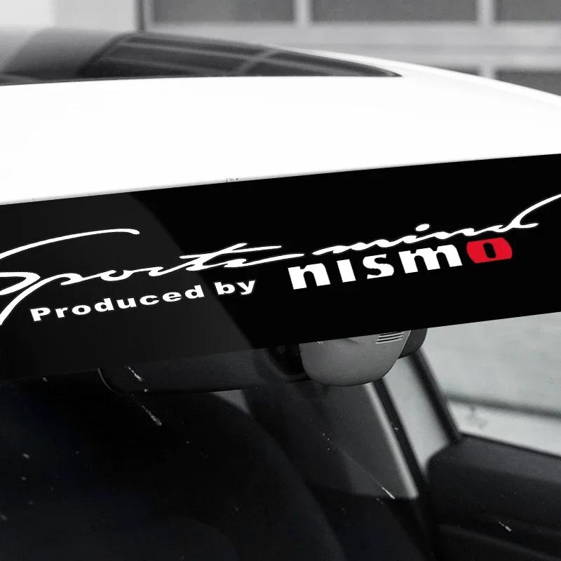 Car Front Windshield Decor Decal Reflective Sticker For Nissan Nismo Logo Tiida Teana Qashqai Juke X trail Note Almera Skyline