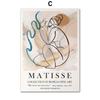 Abstract Matisse Girl Dance Leaf Beige Lines Posters And Prints Wall Art Canvas Painting Wall Pictures For Living Room Decor No Frame