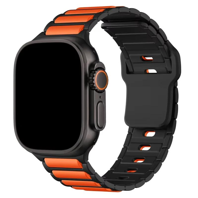 Силиконовый ремешок для Apple Watch 10, 46 мм, 45 мм, 44 мм, 49 мм, 42 мм, 40 мм, 38 мм, браслет для iWatch Series 9, 8, 7, 6, 5, SE Ultra, 2 ремешка.