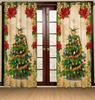 Xmas Decorative Curtains for Living Room, Bedroom Kitchen Doorway and Shower Traditional Graphic Printed Christmas Drapes