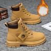 Мужская обувь, высокие рабочие ботинки, короткие ботинки в британском стиле, утепленные ботинки с подкладкой