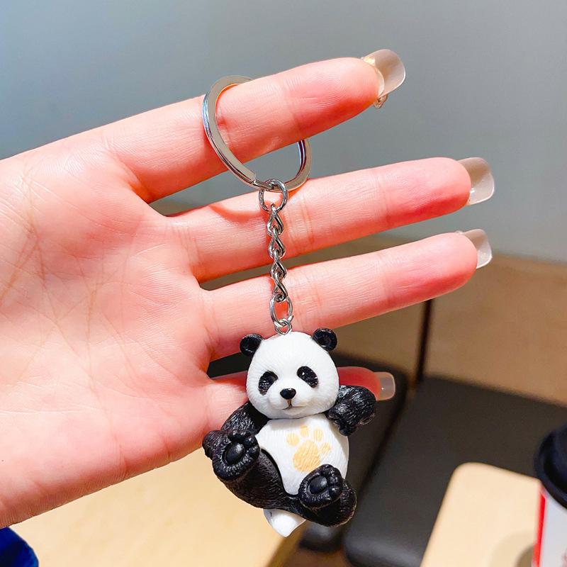 Брелок-подвеска в виде мультяшной панды Милый брелок-подвеска в виде панды Изысканный универсальный рюкзак Украшения Аксессуары Подарки
