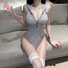 Сексуальное нижнее белье секси глубокое V молочное искушение чистый кролик цельный