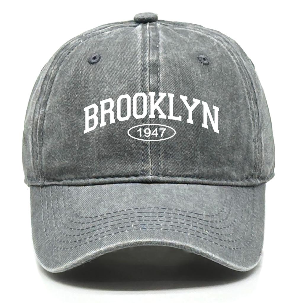 BROOKLYN 1947 Snapback Baseball Caps Unisex Washed Cotton All-season Caps For Woman Adjustable Buckle Hats One Size Fits All