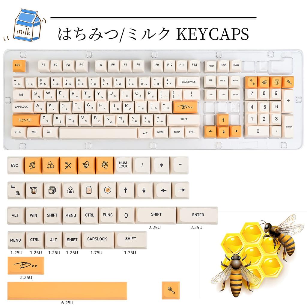 XDA Profile PBT Keycaps 60%, 140 Keys Custom Gaming Keycaps for ANSI US and Layout Dye-Sublimation Cherry Gateron MX Switch Mechanical Keyboards