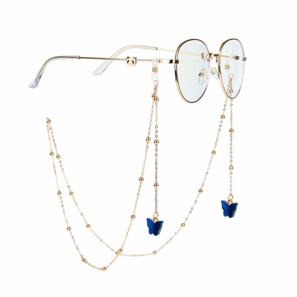 Simple Anti-lost Bead Zinc Zinc Alloy Eyewear Butterfly Mask Hanging Rope Neck Strap Metal Glasses Chains