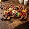 Wooden Cow Charcuterie Board - Cheese & Appetizer Platter for Party, Family Gathering, Holiday Dining - Serving Tray for Snack