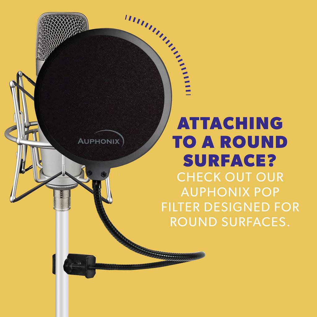 Auphonix Pop Filter for Blue Yeti Microphones, Flat Design, Double-Layered [A US Huge Seller], Authentic Pop Blocker, Double Screen Mesh