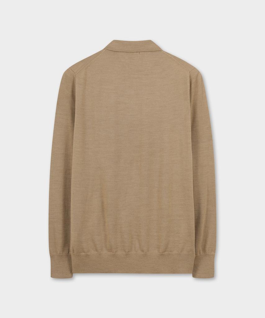 BROOKS BROTHERS Merino Wool Logo Polo Sweater (Beige) (Bbwtmnf301)