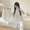 Three-Piece Pajamas Homewear Female Summer Cartoon Sweet Homewear Can Be Worn Outside the Suit Leisure Pajamas Homewear
