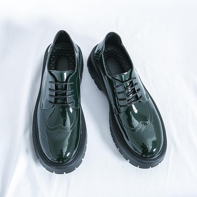 Мужские деловые повседневные кожаные туфли, классические черные кожаные туфли из массива, мужские туфли на толстой подошве, повседневные кожаные туфли на шнуровке