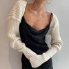 Autumn Women Woolen Knitting Top Solid Color Half Open Collar Long Sleeve Sweater Coat