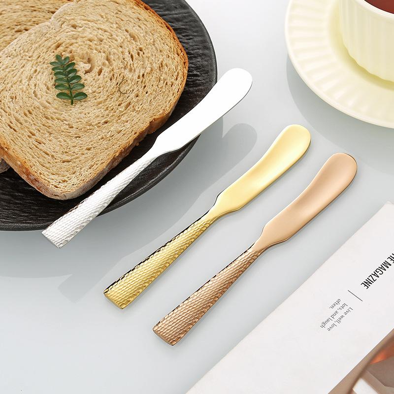 Hammer patterned 304 stainless steel butter knife, cheese , jam spatula, thickened butter baking scraper kitchen accessories