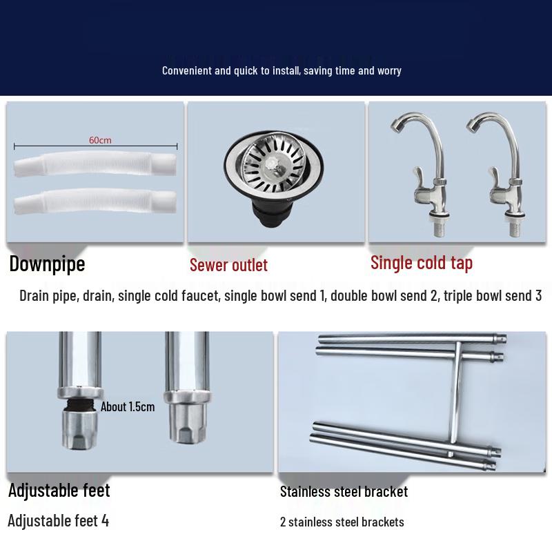 Сверхтолстая кухонная мойка из нержавеющей стали 304 с одной чашей