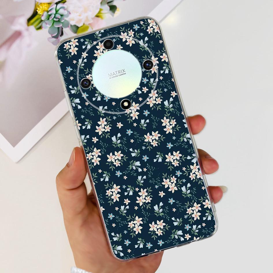 Чехол для Honor X9b 5G ALI-NX1 Популярный Цветок Мягкий Прозрачный Силиконовый TPU Чехол для Honor X9a RMO-NX1 HonorX9 ANY-NX1 Ударопрочный Funda
