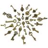 50 Pcs Diy Vintage Key Pendant Steampunk Bronze Jewelry Chain