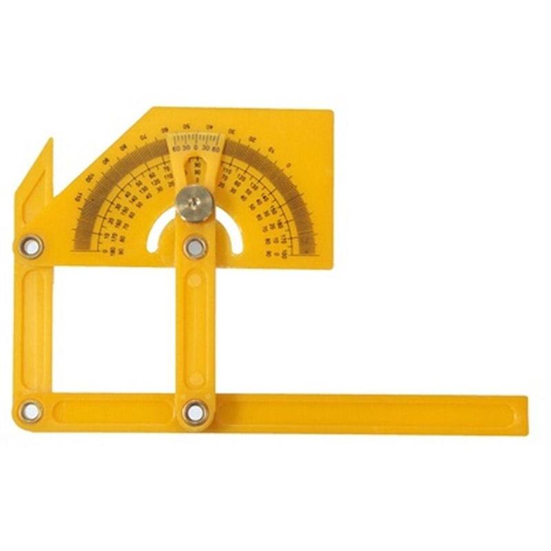 Многофункциональный угломер Транспортир 2 фиксатора рычага 4 шкалы Подвижная угловая линейка Пластиковые угловые инструменты