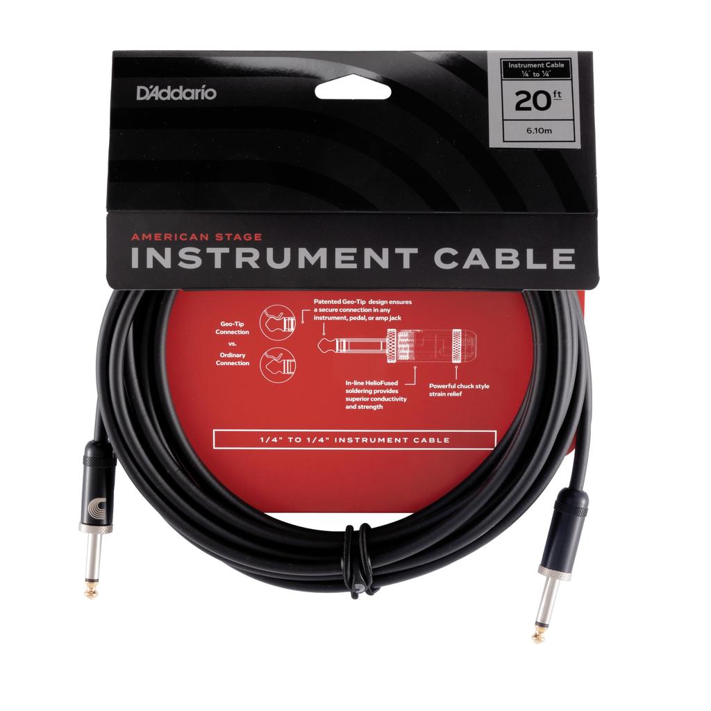 Shielded Cable American Stage Instrument Cable D'Addario (Guitar Shield) PW-AMSG-20 (6.1m S-S) []