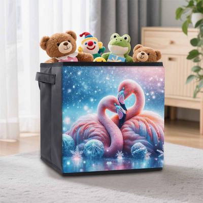 Фламинго в озере 5D Алмазная живопись Корзина для хранения Полная круглая выкладка Мозаика Алмазная вышивка Наборы для вышивания крестом Домашний декор Домашний декор