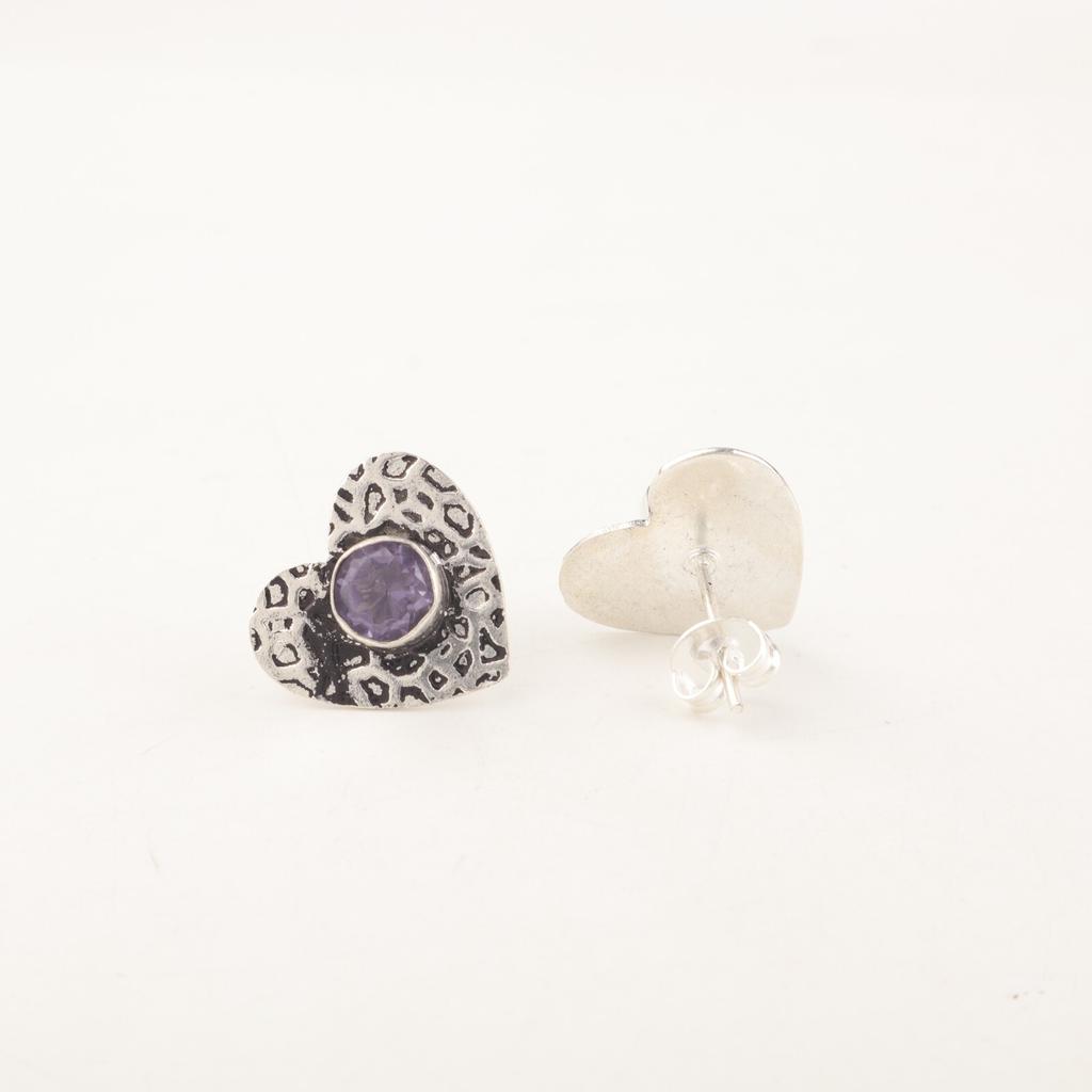 Iolite Gemstone 925 Sterling Silver Jewelry Handmade Stud Earrings0.6" For Women EE-143-3