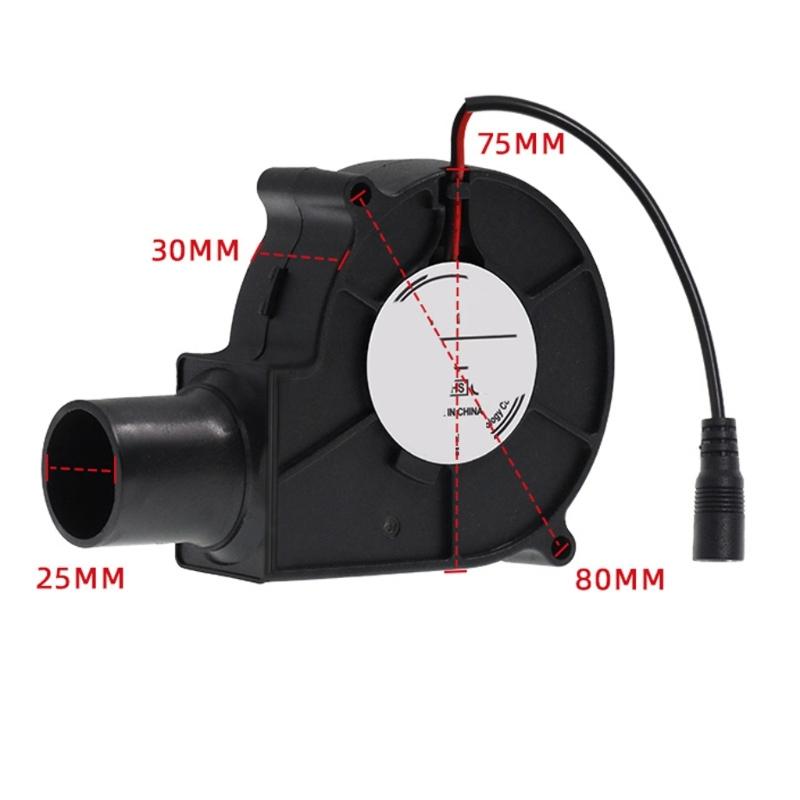 Electric Fan Ball Bearing Air Cooling 7530 Blower Fan for BBQ Camping Picnic Cooking Portable Centrifugal Cooling Fan