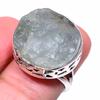 Кольцо из серебра 925 пробы с натуральным аквамарином, необработанный драгоценный камень, размер 6,5 k2Q54