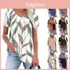 Vneck Casual Womens Short Sleeve Chest Ruffle Printed Top