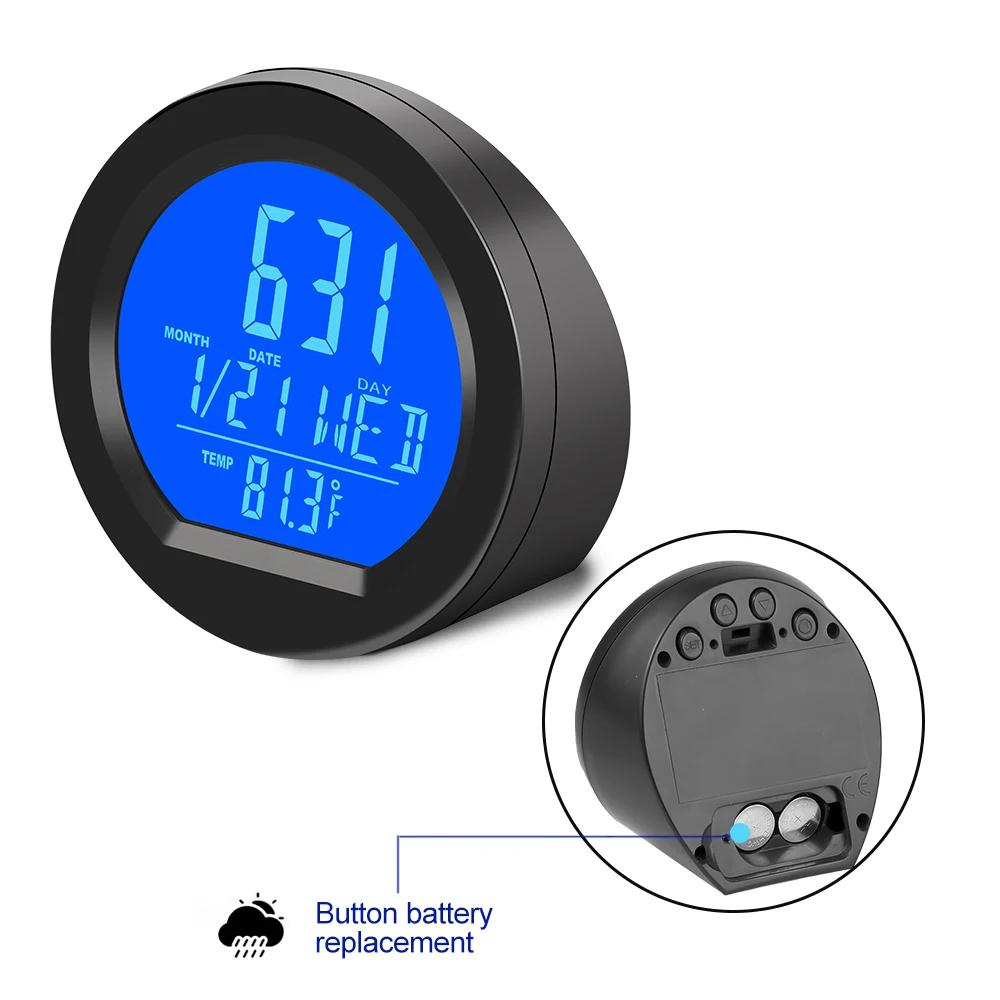 Digital Car Temperature Clock with Motion Sensor - Dashboard Thermometer with Calendar Display, Auto-Dimming LED Screen (68mm)