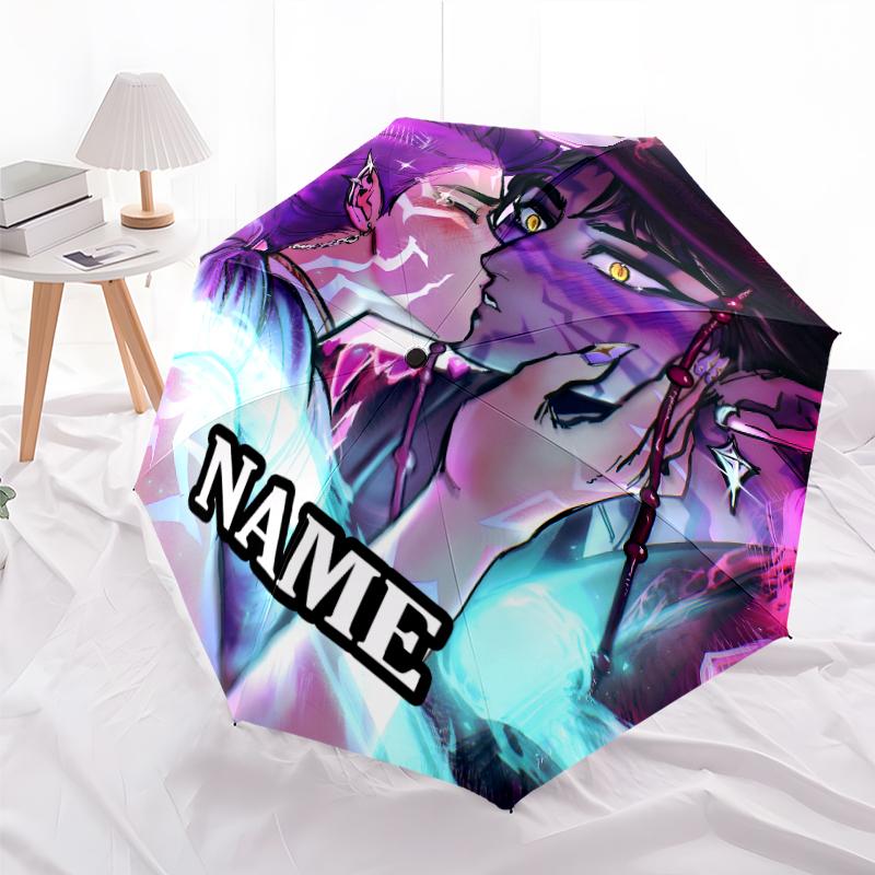 Personalized Name K-KPop Demon Hunters Print Umbrella - Automatic Open/Close, Eight-Rib Durable Frame, Automatic Folding Umbrella